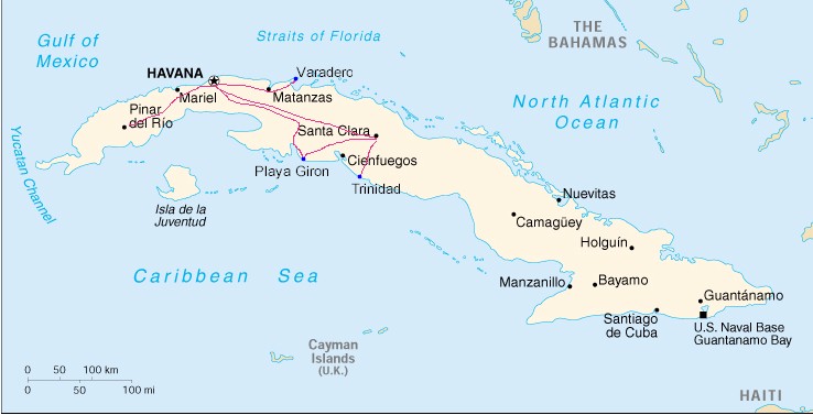 [Country map of Cuba]